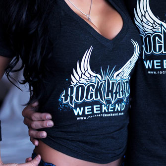 Mens V-Neck RockHard Weekend Shirt